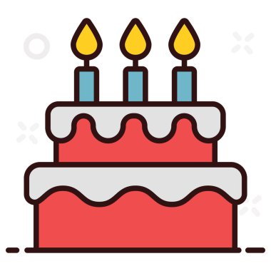 Tüm zamanların en sevdiği tatlı, çikolatalı pasta düz simge