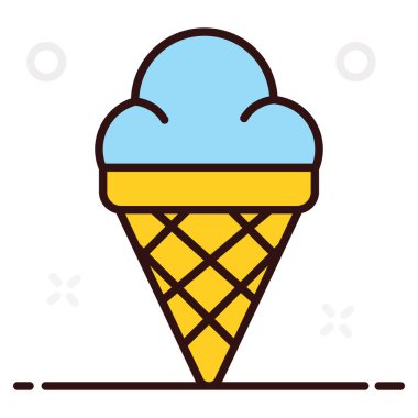 Waffle külahında dondurulmuş yiyecek, dondurma külahı.