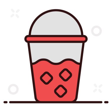 Paket içecek vektör stili, tek kullanımlık köpüklü içecek. 