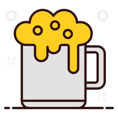 Bira bardağı simgesi, parti kutlama konsepti vektörü.