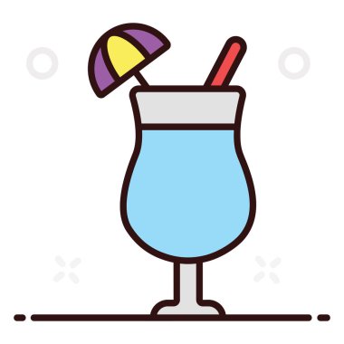 Sağlıklı yaz likörü, yassı tasarımla meşrubat. 