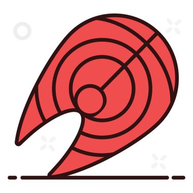 Biftek vektör stili, biftek yemeğinin ikon tasarımı 