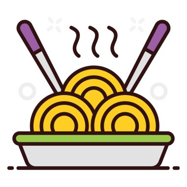 Kasede sade pişmiş makarna, modaya uygun düz makarna. 