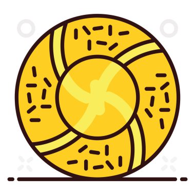 Çörek vektör biçimi, şekerleme ögesinin simge tasarımı 