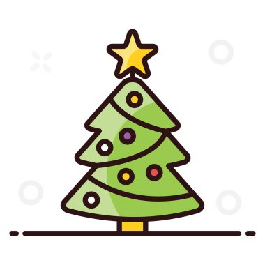 Xmas ağaç simgesi tasarımı, sonsuz yeşil ağacın düz simgesi 