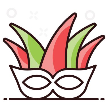 Düz stil maskeli simge, parti dekoratif maskesi  
