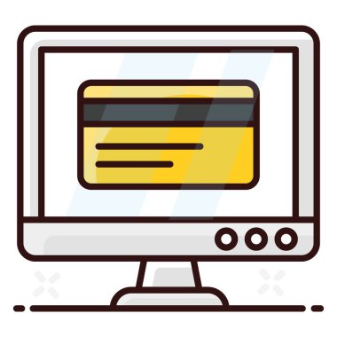 Bilgisayarın içindeki temel RGBAtm kartı, internet bankacılığının simge tasarımı 