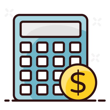 Hesap makineli temel RGBDollar madeni para, düz biçimli mali hesap makinesi 