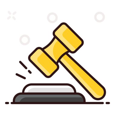 Teklif verilmeyen vektör tasarımı, düzenlenebilir biçimdeki yargıç tokmağı 