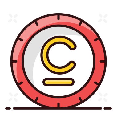 Dijital paranın temel RGBan simgesi tasarımı, düzenlenebilir düz biçim 