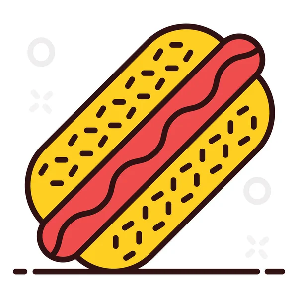 Design Ikon Sendviče Hot Dogy Módním Plochém Stylu — Stockový vektor