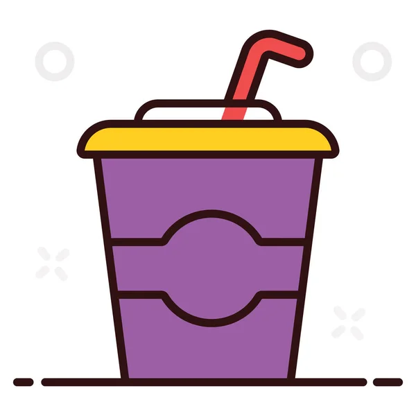 Helado Con Paja Icono Diseño Bebida Para Llevar — Archivo Imágenes Vectoriales