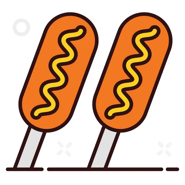 Diseño Vectores Perros Maíz Icono Plano Comida Saludable — Vector de stock