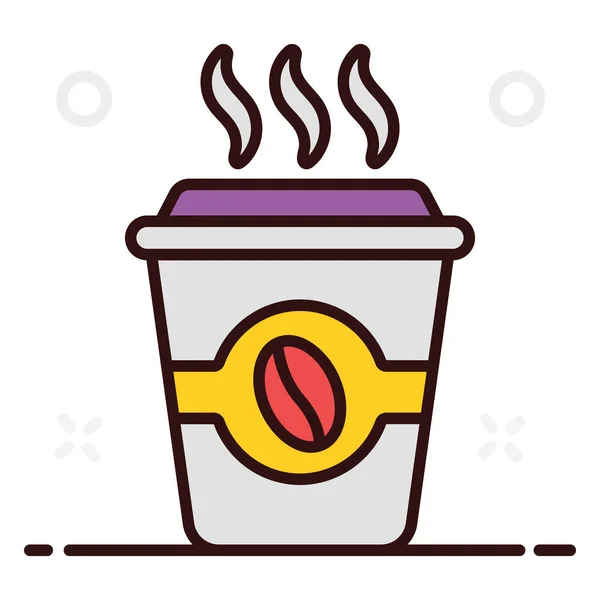 Diseño Icono Café Rizado Bebida Batido Estilo Plano — Vector de stock