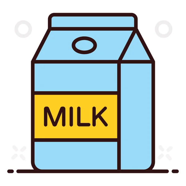 Diseño Vectorial Envase Leche Bebida Estilo Plano Editable — Vector de stock