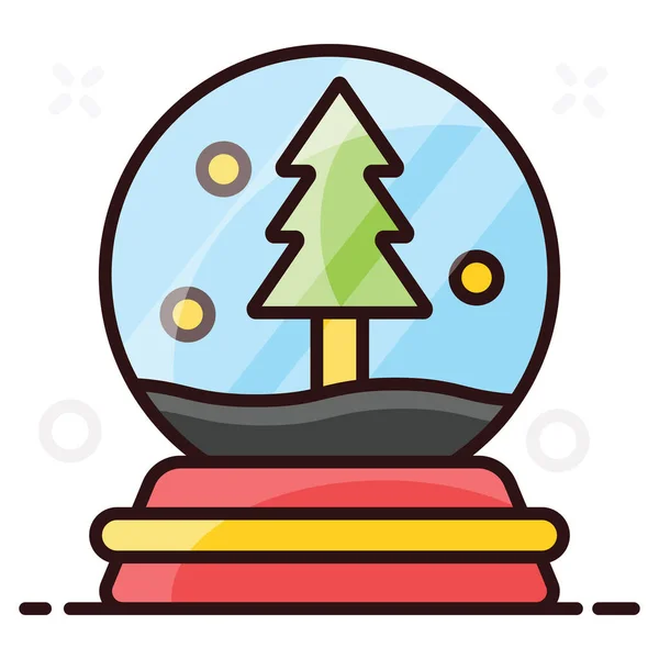 Χριστουγεννιάτικο Δέντρο Μέσα Μια Χιονόμπαλα Διανυσματικός Σχεδιασμός Της Χριστουγεννιάτικης Σφαίρας — Διανυσματικό Αρχείο