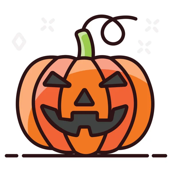 Vettore Zucca Spaventoso Elemento Decorativo Halloween — Vettoriale Stock