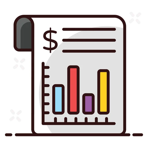 Barchart Magnifier Case Study Editable Style — Stock Vector