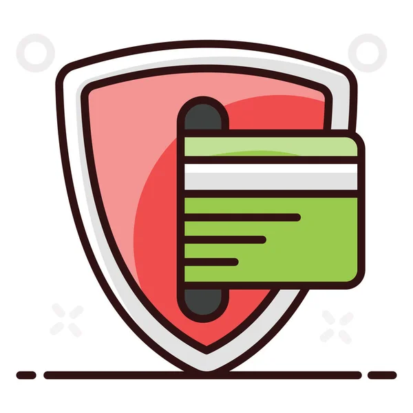 Safety Shield Credit Card Icon Design Secure Payment — Stock Vector