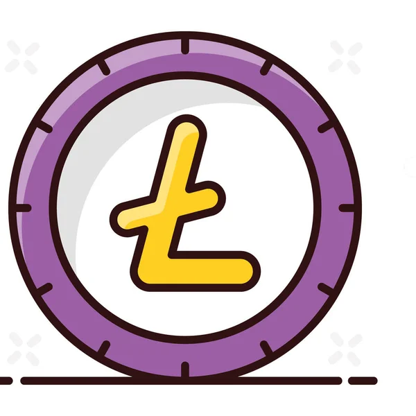 Icône Litecoin Dans Style Plat Modifiable — Image vectorielle