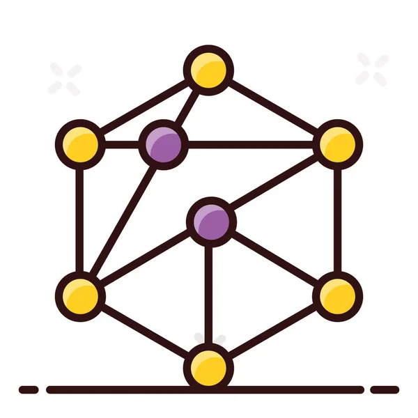 Basic Network Infrastructure Icon Design Star Netzwerkstruktur — Stockvektor