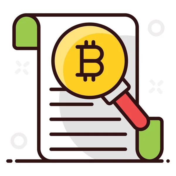 Basic Bitcoin Case Study Icon Design Flacher Vektor Der Datenanalyse — Stockvektor