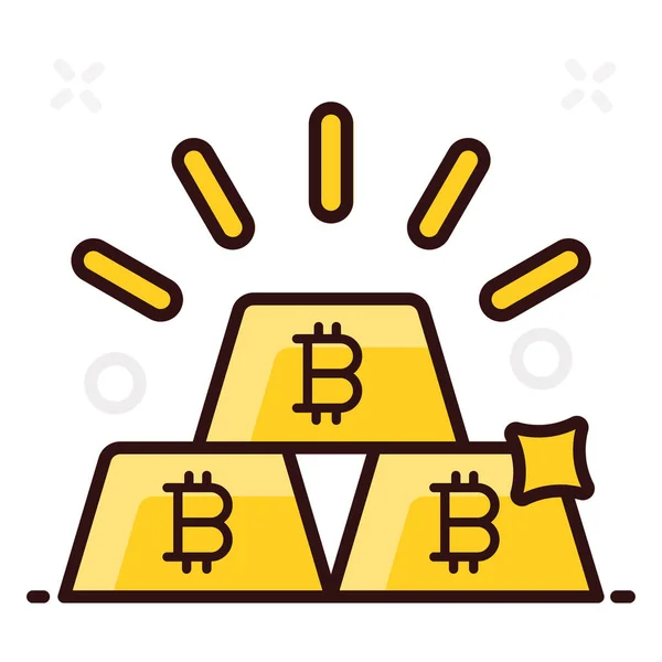 Bitcoin Milliards Style Vectoriel Conception Icône Plate — Image vectorielle