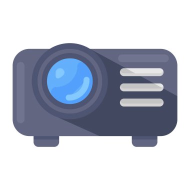 Projektörün bir simge tasarımı, sunum amacı için elektronik aygıtın vektörü 