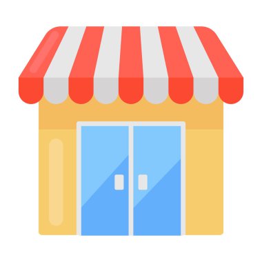 Piyasanın düzenlenebilir vektör biçimi, düz simge tasarımı 