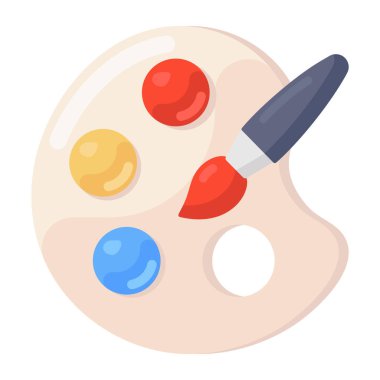 Boya paleti tasarımı, renklerin düzenlenebilir simgesi  