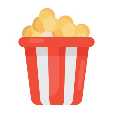 Patlamış mısır, sinema atıştırmalıkları vektörü. 