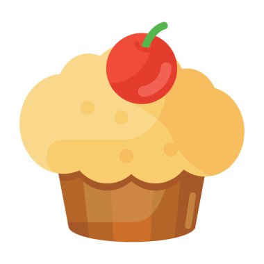 Vişne soslu düz bir pasta ikonu. 