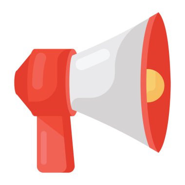 Bir megafon ikonu, hoparlör. 