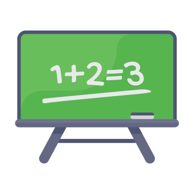 Matematik dersi vektör biçimi, düzenlenebilir düz simge 