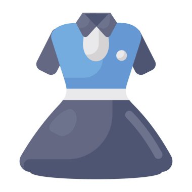 Üniformalı kıyafet vektörü, kadın giyim tarzının moda simgesi. 