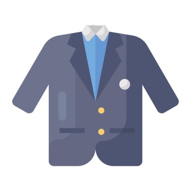 Üniformalı ceket, düz stil ceket vektörü. 