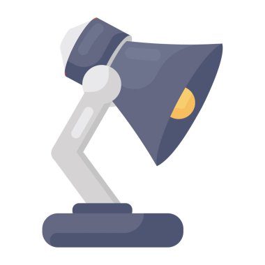 Masa lambasının düz simge tasarımı, katlanmış lamba