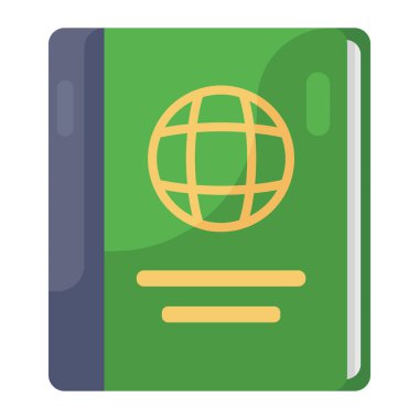 Uluslararası kimlik kartı simgesi, pasaport düzenlenebilir düz stil 