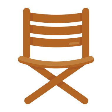 Katlanmış sandalye simgesi biçimi, düzenlenebilir düz vektör 