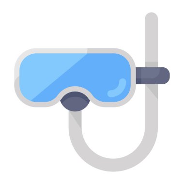 Düzenlenebilir düz stil dalgıç maskesi simgesi 