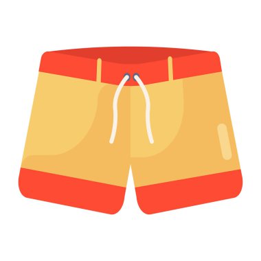 Modern düz stil, plaj kıyafeti, düzenlenebilir bir şort ikonu 