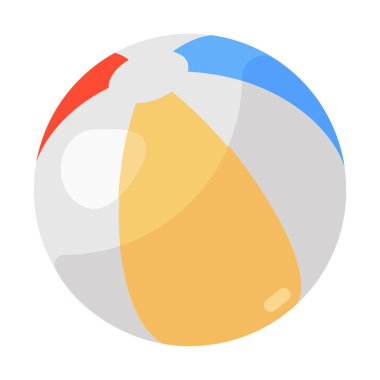 Modern düz stil plaj topu vektörü, spor ekipmanları 