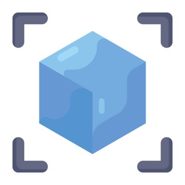 Küpün vektör tasarımı, düz biçimde 3D modelleme 