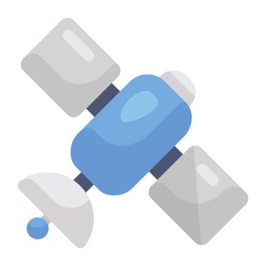 Yapay uydu veya düz stil yapay uzay efekti simgesi 