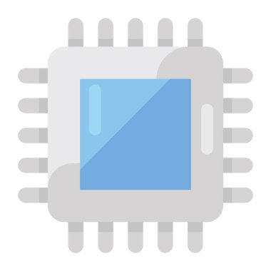 Modern düz stil bir mikroçip vektörü 