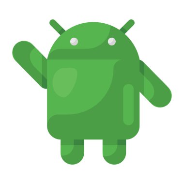 Modern düzenlenebilir düz tarzda bir droid simgesi 