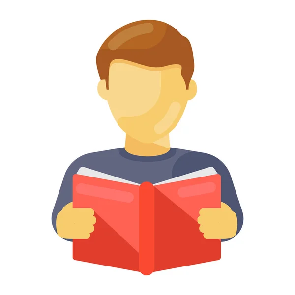 Kitap Okumanın Vektör Tasarımı Insan Tutma Kitabının Simge Tasarımı — Stok Vektör