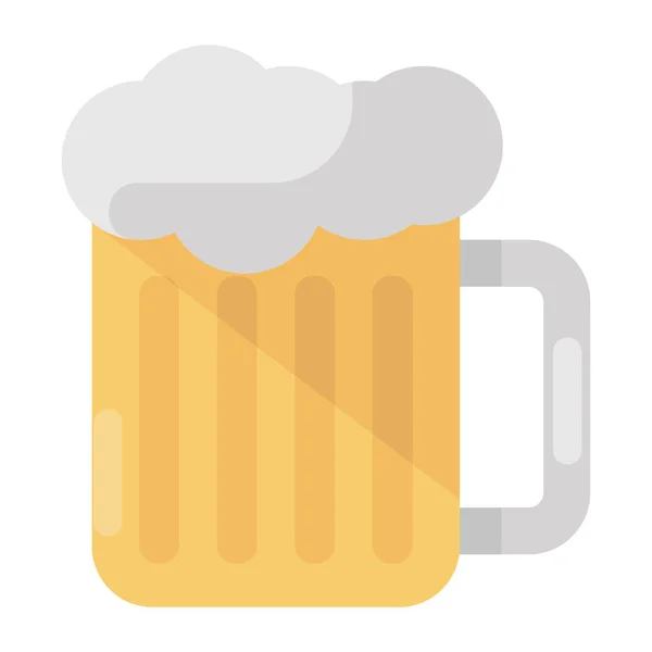 Icono Diseño Taza Meer Espuma Cerveza Estilo Plano Moderno — Vector de stock