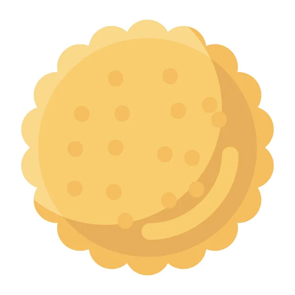 Sweet Biscuit Cookies Flat Icon — Stock Vector