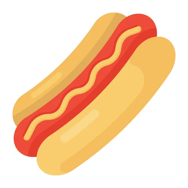 Sándwich Hotdog Icono Plano Comida Rápida — Vector de stock